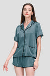 Mulberry Silk Hemd Trimmed Silk Pajama Set