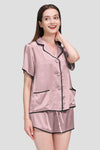 Mulberry Silk Hemd Trimmed Silk Pajama Set