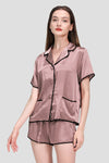 Mulberry Silk Hemd Trimmed Silk Pajama Set