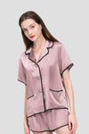 Mulberry Silk Hemd Trimmed Silk Pajama Set