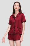 Mulberry Silk Hemd Trimmed Silk Pajama Set