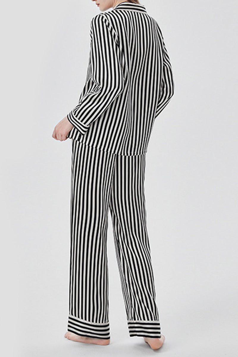 Mulberry Silk Striped Long Sleeves